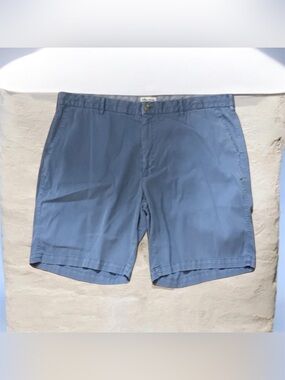 Peter Millar Slate Blue Flat-Front Chino Shorts